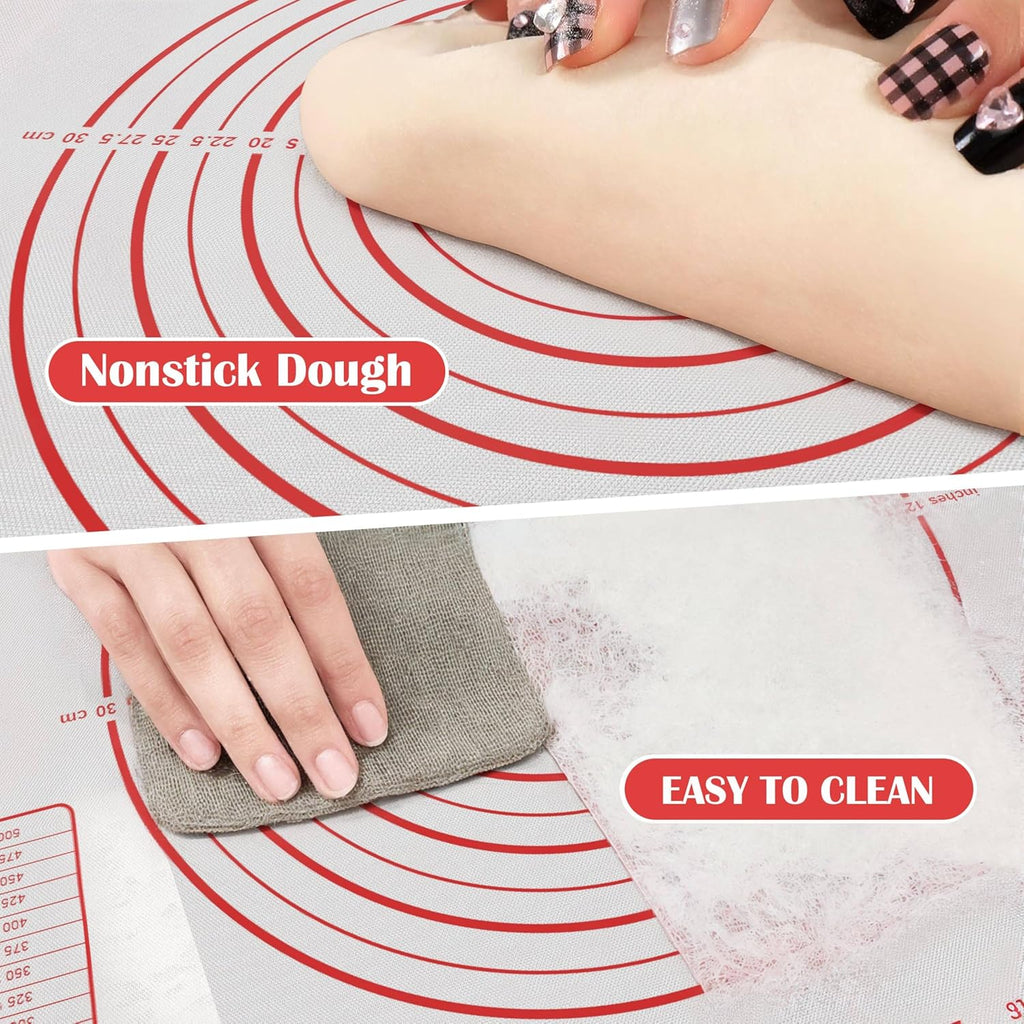 BlueBark 2 PCS - 32"L x 24"W Non-stick Silicone Baking Mat for Pastry & Dough, Sourdough Bread Making Tools, Kitchen Counter, Cooking Enthusiasts