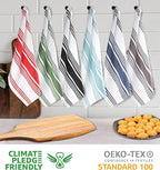 Urban Villa Kitchen Towels 100% Cotton Dish Towels for Kitchen (Set of 6)20”x30” Dish Cloths Highly Absorbent Kitchen Linen Set with Hanging Loop Perfect for Drying Dishes Cleaning Towels- MultI Color