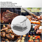 KULUNER BBQ Cleaning Brush - Bristle-Free, Suitable for All Types of barbecues, Wooden Handle, Multifunctional Brush and Scraper, Barbecue Accessory, Men's