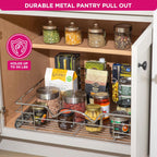 HOLDN’ STORAGE Heavy-Duty Premium Collection Pull Out Cabinet Organizer, Cabinet Drawer Slide Outs, Lifetime Limited Warranty - Basket Size 22" W x 21" D x 5" H, Anti-Rust Chrome Finish