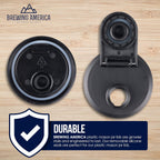 Brewing America Mason Jar Drinking Cup Pint and Half Drinking Lid and Azure 24oz Jar (1, Black)