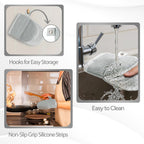 Casa Platino Heat Resistant Oven Mitts & Potholders, 4-Piece – Oven Mitts and Pot Holders Sets for Baking, Grilling & Microwave – Withstands Heat Up to 500°F, Non-Slip, Machine Washable – Grey