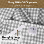 Native Fab 4 Pack Gingham Plaid Kitchen Towels 16"x26" - 100% Cotton Absorbent Washable Tea Towels, Kitchen Cloths, Restaurant Grade Dish Towel with Hanging Loop, Grey White