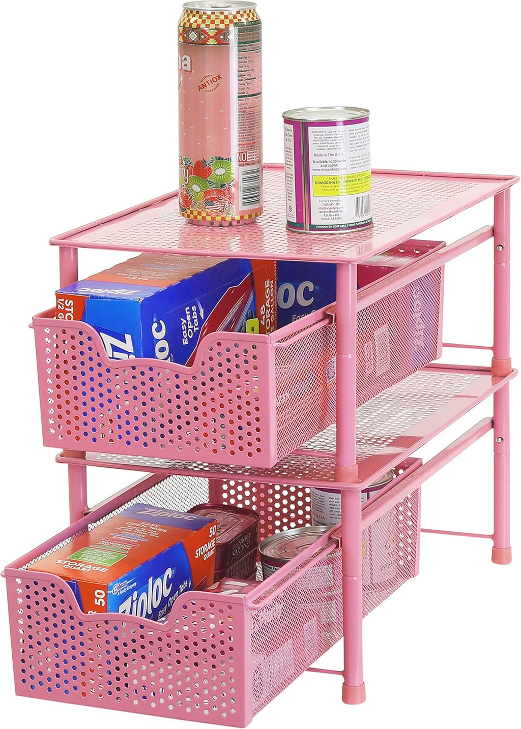 Simple Houseware Stackable Cabinet Basket Drawer Organizer, Pink