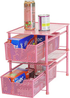 Simple Houseware Stackable Cabinet Basket Drawer Organizer, Pink