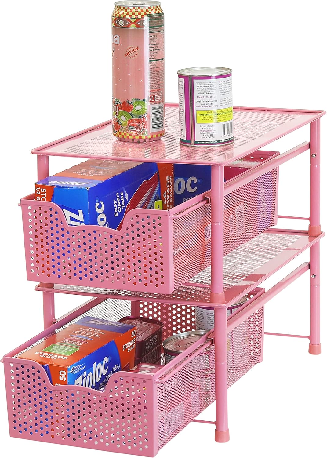 Simple Houseware Stackable Cabinet Basket Drawer Organizer, Pink