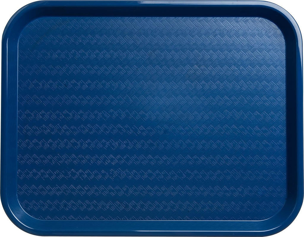 Carlisle FoodService Products Cafe Fast Food Cafeteria Tray with Patterned Surface for Cafeterias, Fast Food, And Dining Room, Plastic, 17.87 X 14 X 0.98 Inches, Blue