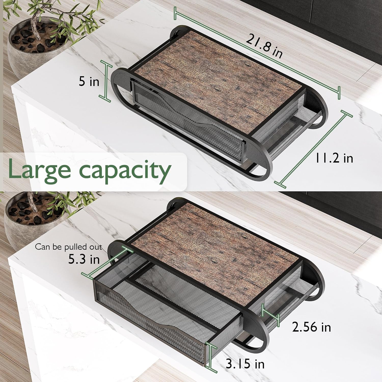 Coffee Pod K Cups Holder Organizer with Drawer On Counter For Coffee Station Bar Storage Desk Oganization