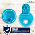 Brewing America Creamer Jar with Pouring Lid, 1 Pint (16 oz) Azure Mason Jar with Teal Wide Mouth Pour Lid for Milk, Sugar, and Cream, 1-Pack (Teal)