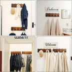 Dseap Coat Rack Wall Mounted - Heavy Duty Farmhouse Rustic Wall Coat Hanger with 5 Wire Hooks for Clothes Hat Jacket Towel, RusticWire, J1-5A, Rustic Brown & Black, Pack of 2