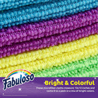 Fabuloso Microfiber Cleaning Cloths, Rainbow - Lint-Free, Scratch-Free Cleaning Cloths for Surfaces and Wood Furniture - Dustless Cloth for Bold and Bright Cleaning Experience, 8 Count