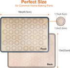 HOOMIL Macaron Silicone Baking Mats 2-Pack, 18" x 13" Commercial Half Sheet Size Macaron Silicone Mat, Non-Stick, Reusable, Food Safe Baking Mat - Brown+Gray