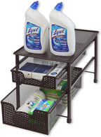 Simple Houseware Stackable 2 Tier Sliding Basket Organizer Drawer, Bronze