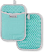 KitchenAid Asteroid Pot Holder 2-Pack Set, Aqua Sky, 7"x10"