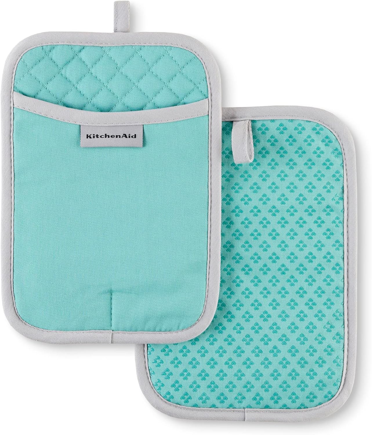 KitchenAid Asteroid Pot Holder 2-Pack Set, Aqua Sky, 7"x10"