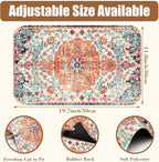 Persian Vintage Boho Carpet Coffee Mat Dish Drying Mat for Kitchen Counter Absorbent Hide Stain Rubber Backed Coffee Bar Accessories Fit Under Espresso Machine Dish Drainer 11.8 x 19.7 Inch