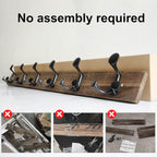 SKOLOO 36-Inch Wood Burnt Coat Rack Wall Mount with 6 Triple Hooks - Ideal for Family Entrances, Classrooms, and Pet Supplies Storage - Perfect Coat Hooks for Wall