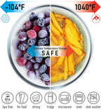 7 Stackable Space-Saving Nesting Glass Bowls with Pink Lids for Foodprep, Storage, Baking, Mixing & Cooking, Microwave Safe - Durable Inert Borosilicate Glass