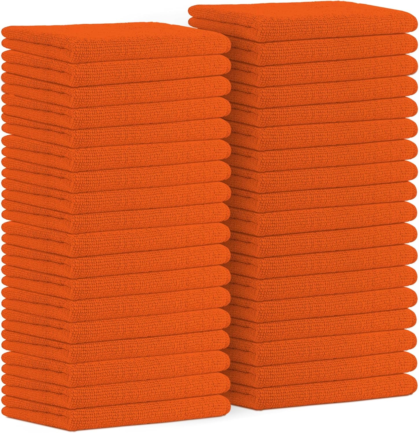 Avalon Towels Microfiber Cleaning Cloths (Value Pack of 36) Size 16" x 16", Highly Absorbent Cleaning Rags, Lint Free Cleaning Towels, Reusable and Washable, Microfiber Towels for Cars (Orange)