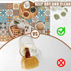 Dish Drying Mat Multicolor Portuguese Tiles Coffee Bar Mat for Countertop Absorbent Rubber Backed Hide Stain Dish Drainer Rack Pad Coffee Maker Espresso Machine Dining Room Decor 15.7 x 23.6 Inch