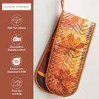 Maison d' Hermine Double Oven Mitts 100% Cotton 7"x35" Double Oven Mitt Heat Resistant BBQ Cooking Gloves with Loop, Baking, Grilling, Home, Kitchen, Handling Hot Pans (Thanksgiving Tartan)