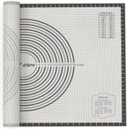 28 * 20 inches black, Non-Slip Silicone Baking Sheets - Baking Mat with 0.7mm Thickness - Non-Stick Pastry & Cookie Mat for Kitchen Counter for Rolling Out Dough with Measurements.