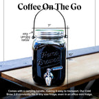 Willow & Everett Cold Brew Coffee & Iced-Tea Maker Pitcher, 2 L Glass Dispenser w/Metal Spigot & Mesh Filter Iced Coffee & Sun Tea Brewing System