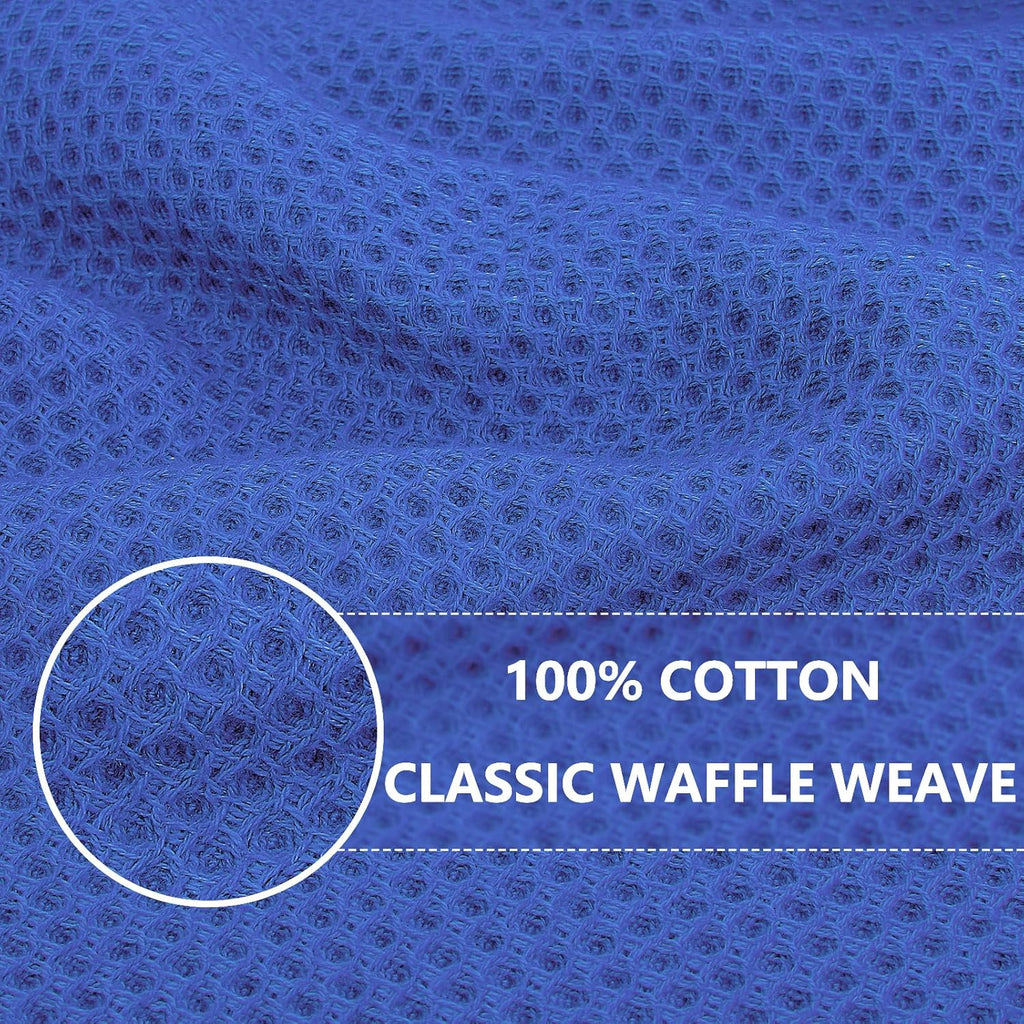 Homaxy 100% Cotton Waffle Weave Kitchen Dish Cloths, Ultra Soft Absorbent Quick Drying Dish Towels, 12 x 12 Inches, 12-Pack, Blueberry