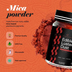 BeePoint Burgundy Edible Luster Dust 15g - Food Grade, Vibrant Color Shimmer Powdered Dust for Drinks, Cocktails, Cake Decorating, Baking, Chocolates, Candy, Sweets, & Cookies - Vegan & Gluten Free