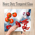 White Blue Cloudy Agate Marble Kitchen Glass Cutting Board Ocean Decorative Gift Marbled Granite Stone Rock Gift For Her Mom Wife (Agate)