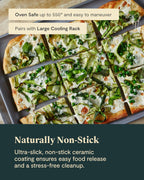 Caraway Non-Stick Ceramic Large Baking Sheet Duo - Naturally Slick Ceramic Coating - Non-Toxic, PTFE & PFOA Free - Perfect for Baking, Roasting, and More - Large (18" x 13") - Marigold
