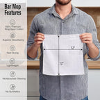 Bar Mop Cleaning Kitchen Dish Cloth Towels,100% Cotton, Machine Washable, Everyday Kitchen Basic Utility Bar Mop Dishcloth Set of 12, White