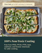 Caraway Non-Stick Ceramic Baking Sheet Trio - Naturally Slick Ceramic Coating - Non-Toxic, PTFE & PFOA Free - 18 x 13" Large, 15 x 10" Medium, & 9" x 13" Small - Slate