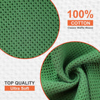 Kitinjoy 100% Cotton Kitchen Dish Cloths, 6 Pack Waffle Weave Ultra Soft Absorbent Dish Towels for Drying Dishes Quick Drying Kitchen Towels Dish Rags, 12 X 12 Inches, Grass Green