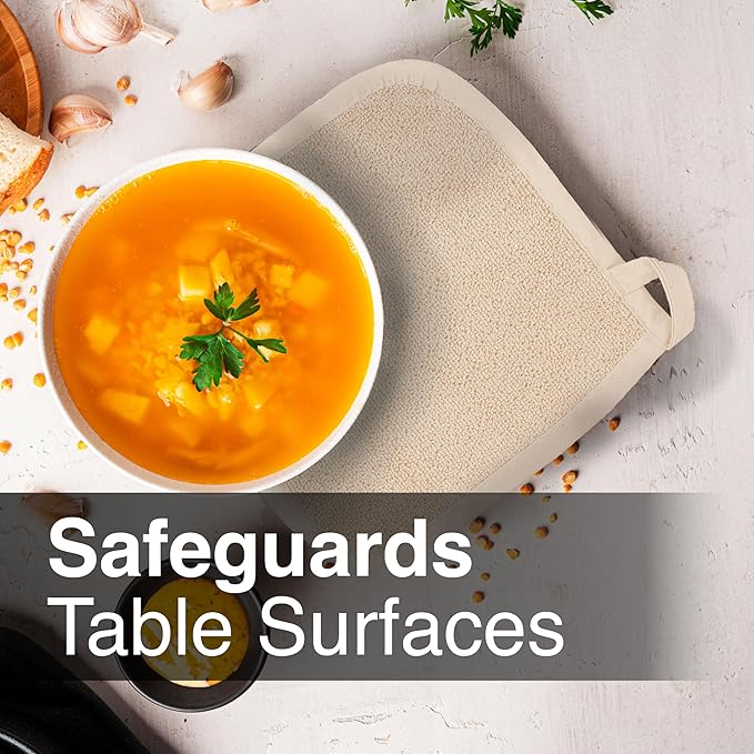 RITZ Terry Potholder & Hot Pad: Unparalleled Heat Resistant, Durable 100% Cotton – Ergonomically Designed for Optimal Grip – Easy-Care Machine Washable – 2-Pack, Latte