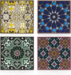 Silicone Coasters Set of 4, Protect Against Water Marks or Damage - Fit All Cups, 3.5" Inch Size, Colored Coasters (Combination 2)