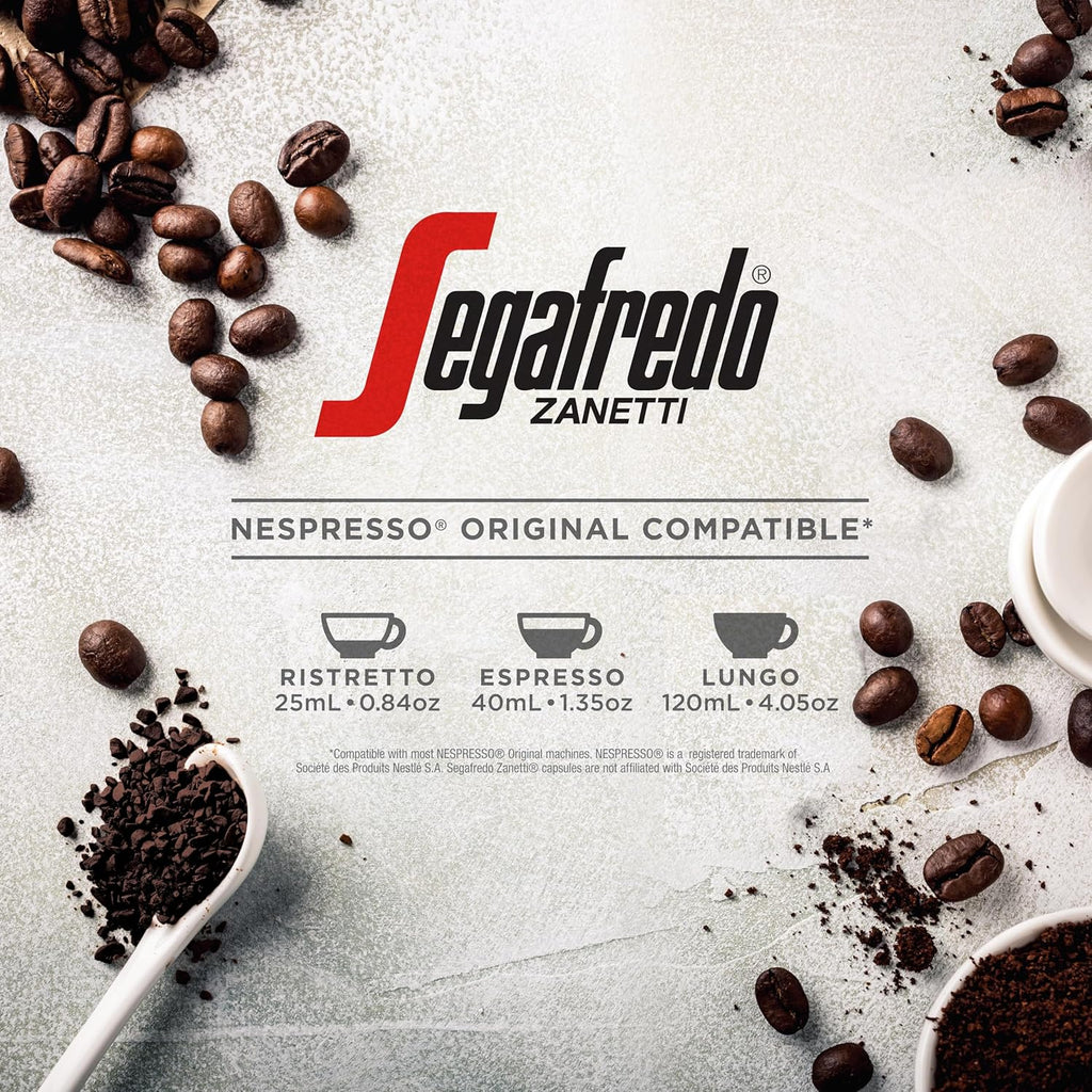 Segafredo Zanetti Espresso Capsules – Aluminum Pods for Nespresso Original Machines – Medium Roast Premium Espresso with a Sweet Aroma – Subtle, Intensity 9 – Sinfonia, 10 Count (Pack of 4)