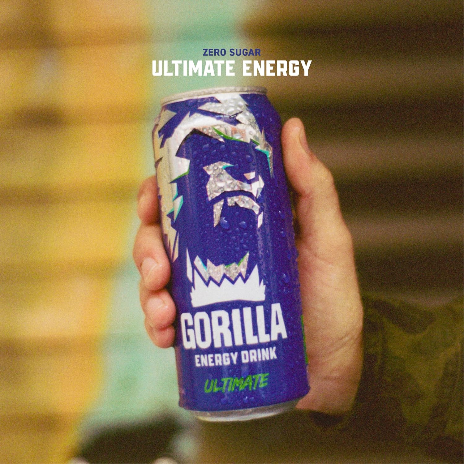 Gorilla Energy Original Energy Drink, Zero Sugar & 200mg Natural Caffeine, L-Theanine, Taurine, Ginseng, Acetyl L-Carnitine, B Vitamins, Sugar Free, and No Artificial Colors, 16 oz Cans, 12 Pack