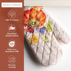 Maison d' Hermine Oven Gloves 100% Cotton Oven Mitt 7" x 13" with Loop Heat Resistant, BBQ, Cooking Gloves, Baking, Grilling, Kitchen, Handling Hot Pans (Pack of 1, Lumina)