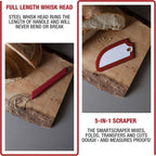 Artisan Bread Whisk and Bench Scraper Duo - Essential Dough Mixer Tools - Sourdough Bread Baking Supplies