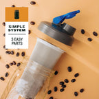 County Line Kitchen Glass Cold Brew Coffee Maker with Lid - Wide Mouth, 2 Quart (64 oz) - Heavy Duty, Leak Proof - Sun & Iced Tea Pitcher, Cold Brew Coffee, Breast Milk Storage, Water - Gray