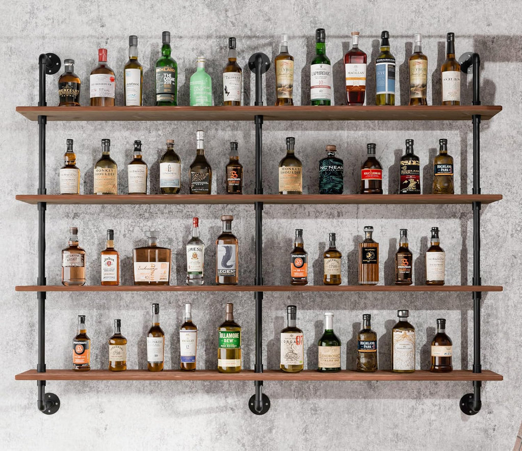 Floating Shelves for Wall Bookshelf Industrial Pipe Shelving Shelves 60 Inch Natural Wood Planks Rustic Wall Shelves Hanging Bookshelves Farmhouse Kitchen Shelving