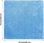 Shimeyao 30 Pcs 16 x 16 Inch Edgeless Microfiber Plush Towels for Cars Detailing Drying Wash Polishing Absorbent Cleaning Cloths, 500 GSM (16 x 16 Inch, Light Blue, 30 Pcs)