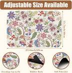 Colorful Flowers Dish Drying Mat for Kitchen Counter Coffee Bar Mat Hide Stain Absorbent Rubber Backed Coffee Maker Espresso Machine Accessories 15.7 x 23.6 Inch