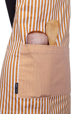 AMOUR INFINI Cotton Aprons for Women with Pockets Adjustable Strap and Waist Ties Reusable Printed Aprons for Baking, Cooking, Gardening (27.5 x 33 Inches - Yellow)