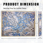 Rectangle Serving Tray with Handles, Coffee Table Tray for Ottoman, Living Room, Outdoor Tray for Patio Entertaining, Serving Breakfast Kitchen Platter, Windrush