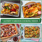 P&P CHEF 17.5 Inch Baking Sheet and Rack Set, Stainless Steel Cookie Sheets Oven Baking Pans Trays with Cooling Racks for Cooking & Roasting, Oven & Dishwasher Safe, (4Pcs)