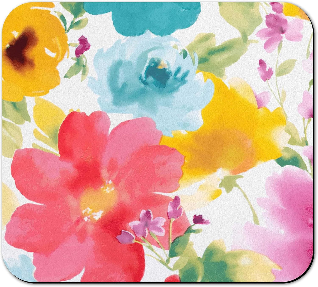 Dish Drying Mat, 16x18in, Watercolor Flower, Rubber Backed, Absorbent, Quick Dry, Fit Kitchen Counter, Bar, Under Sink, Dishes, Utensils, Dish Rack