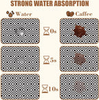 Dish Drying Mat Black and White Geometric Coffee Bar Mat for Countertop Absorbent Rubber Backed Hide Stain Dish Drainer Rack Pad Coffee Maker Espresso Machine Table Accessories 11.8 x 19.7 Inch