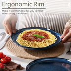 Herogo 6-Piece Stoneware Dinner Plates Set, 10.43" Ceramic Round Plate Set, Double Reactive Glaze Large Dinnerware Plates for Kitchen, Microwave, Oven and Dishwasher Safe, Starry Blue